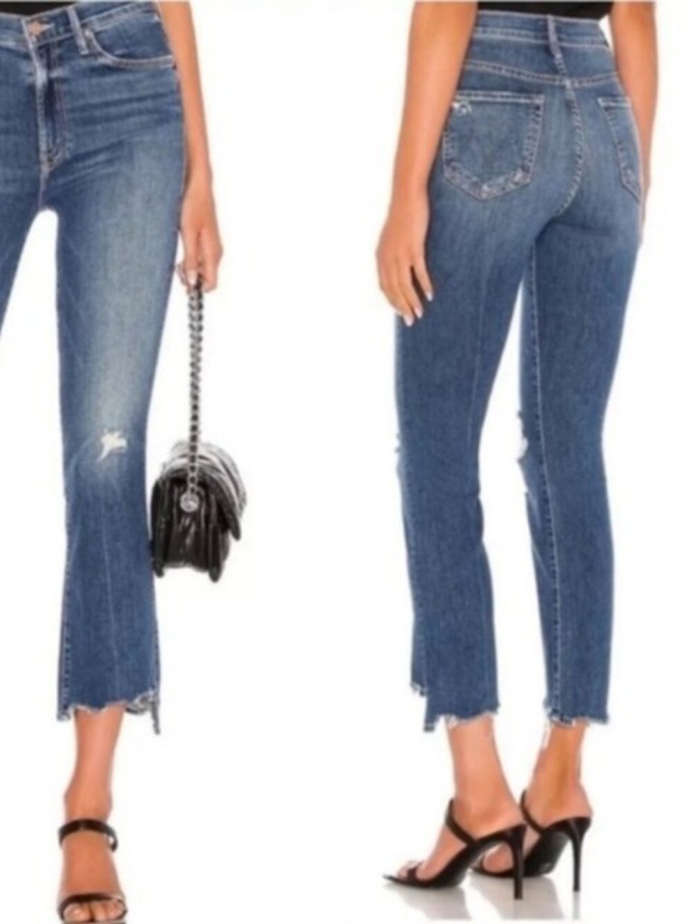 Mother Jeans Insider Crop Step Chew Bootcut Flare High Rise Dancing on Coals 25